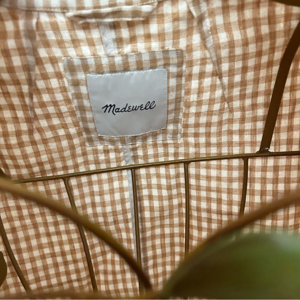 Madewell Gingham Dorset Women's plaid white/cream Blazer  Size by measur… - Picture 6 of 6